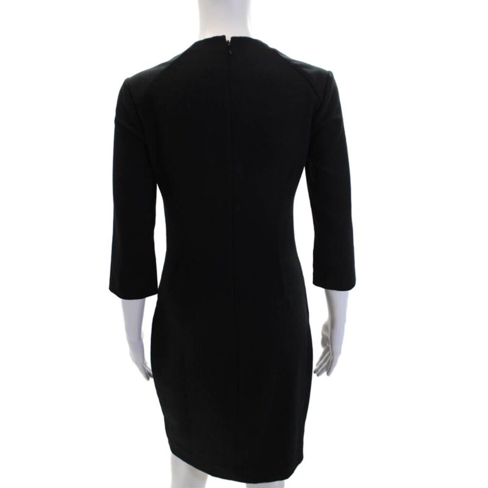 L'Agence Womens Pleated Waist Asymmetric Hem 3/4 Sleeve Dress Black Size 4 - Picture 3 of 7